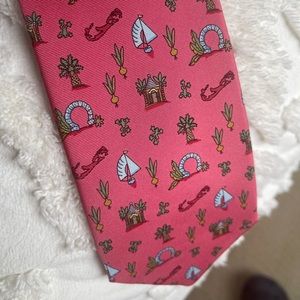 “Bermuda Medley” Men’s silk tie by Barbara Finsness - Brand New